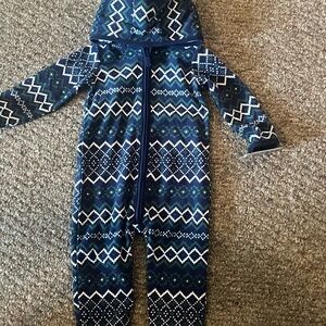 Carter's Navy and White Patterned Foot less one piece